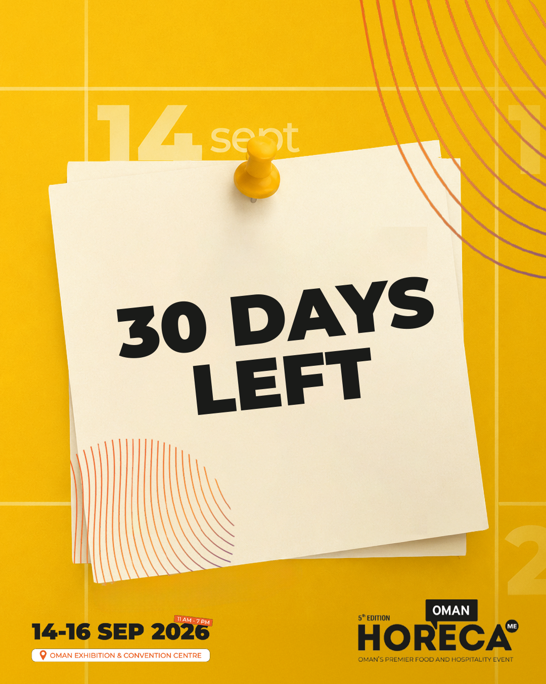 Horecaoman's tweet photo. 30 days to go! ⏳
The countdown to HORECA Oman 2026 has officially begun.

In just 30 days, the hospitality industry's leading brands, innovators, chefs, baristas, experts, and professionals will come together for three unforgettable days of competitions, talks, networking, and business opportunities.

Register your badge through the link in our bio and get ready to experience the biggest hospitality event in Oman

📍 Oman Convention & Exhibition Centre📅 14–16 September
11 am – 7 pm
@AlNimrOman