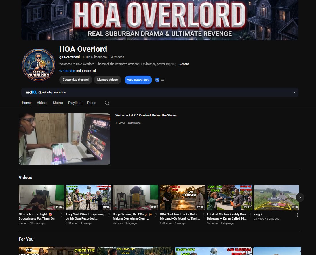 JIslam1322's tweet photo. "Hey @TeamYouTube — my channel  HOAOverlord   has been under monetization review for 35+ days. All content is 100% original. 1.31K subscribers, 239 videos. Can someone please check the status? 🙏 https://t.co/QTiBXpg5Kx
