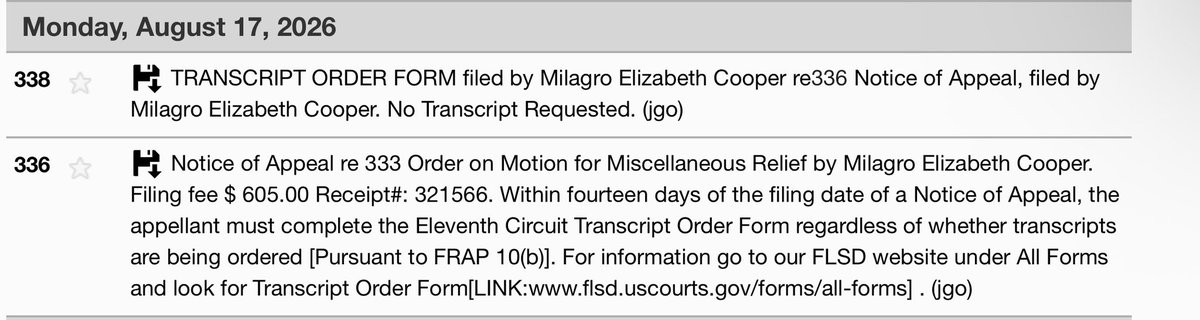 ComeWithFacts's tweet photo. 🚨 Pete v. Cooper Update:

Milagro has formally filed a Notice of Appeal from Judge Cecilia Altonaga’s paperless denial of her Rule 60(b)(6) motion raising an appearance of partiality issue under 28 U.S.C. § 455(a).

That motion argued that an objective observer could reasonably question the appearance of impartiality based on Judge Altonaga’s husband’s prominent position at Holland & Knight, a firm with longstanding ties to Roc Nation and Megan Thee Stallion related matters. Holland & Knight currently represents Desiree Perez in the Hadley litigation in the same district, previously represented Megan in litigation involving 1501, and is now representing Megan and her companies in the Emilio Garcia case.

Milagro is asking the Eleventh Circuit to review whether the district court abused its discretion in denying that Rule 60 motion.

This is separate from Milagro’s main appeal, which is already pending and challenges the original judgment, jury verdict, amended judgment and the order reinstating the defamation claim.

So she now has the underlying judgment appeal moving forward while separately seeking appellate review of the Rule 60 and § 455(a) issue. If successful, that separate appeal could potentially provide an additional avenue for relief even if she does not obtain everything she is seeking through the main appeal.