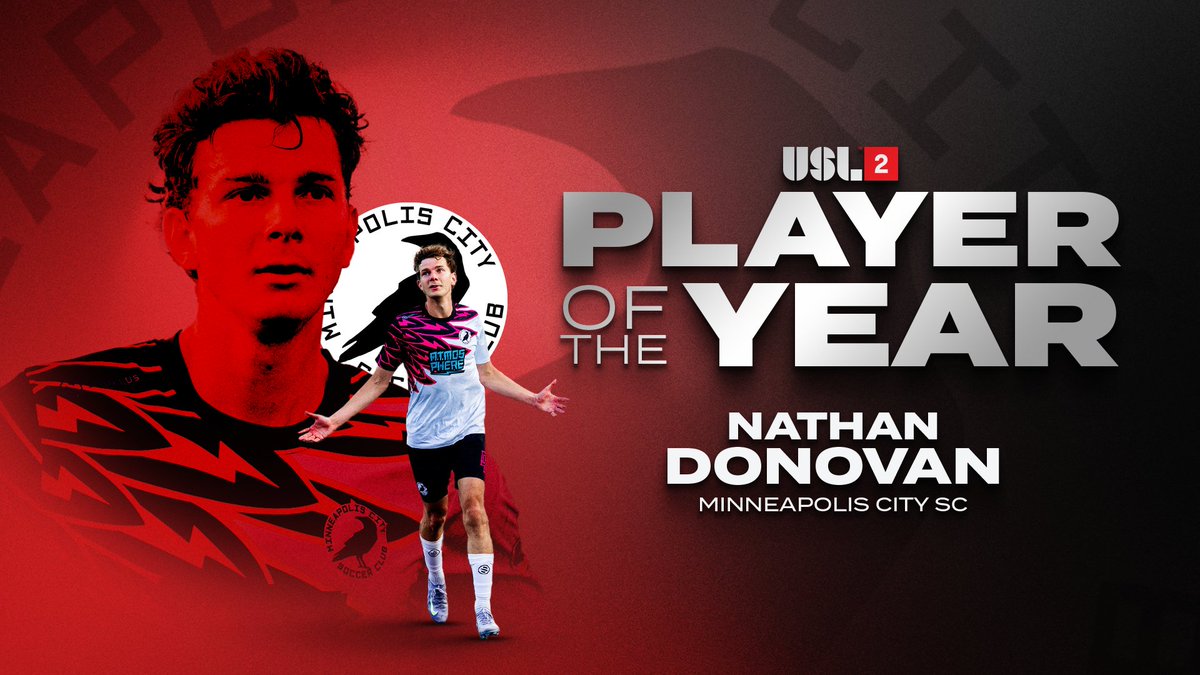 USLLeagueTwo's tweet photo. Soaring above the rest 🐦‍⬛

Nathan Donovan of @mplscitysc has been named the 2026 USL League Two Player of the Year!

➡️ https://t.co/SczXhT43gc https://t.co/QcZknIp9pM