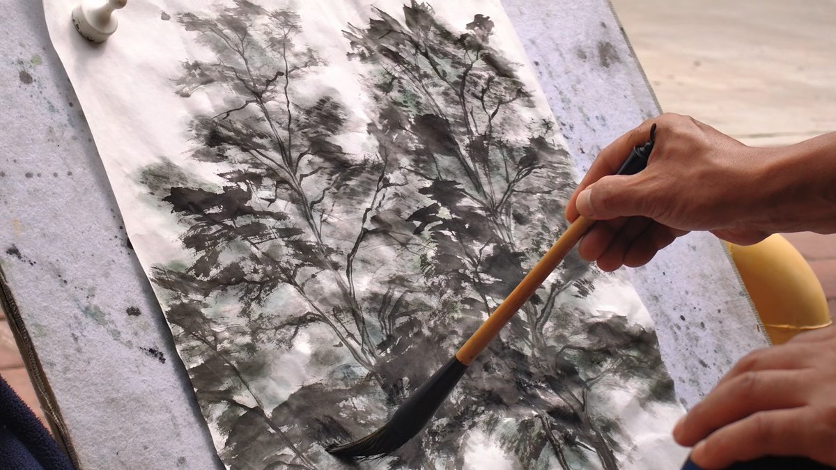 mostafa52227049's tweet photo. Just immersed in a 30-minute spontaneous ink painting workshop—brush strokes, rice paper, and quiet focus, pure creative joy! https://t.co/zmtLiFv6BJ