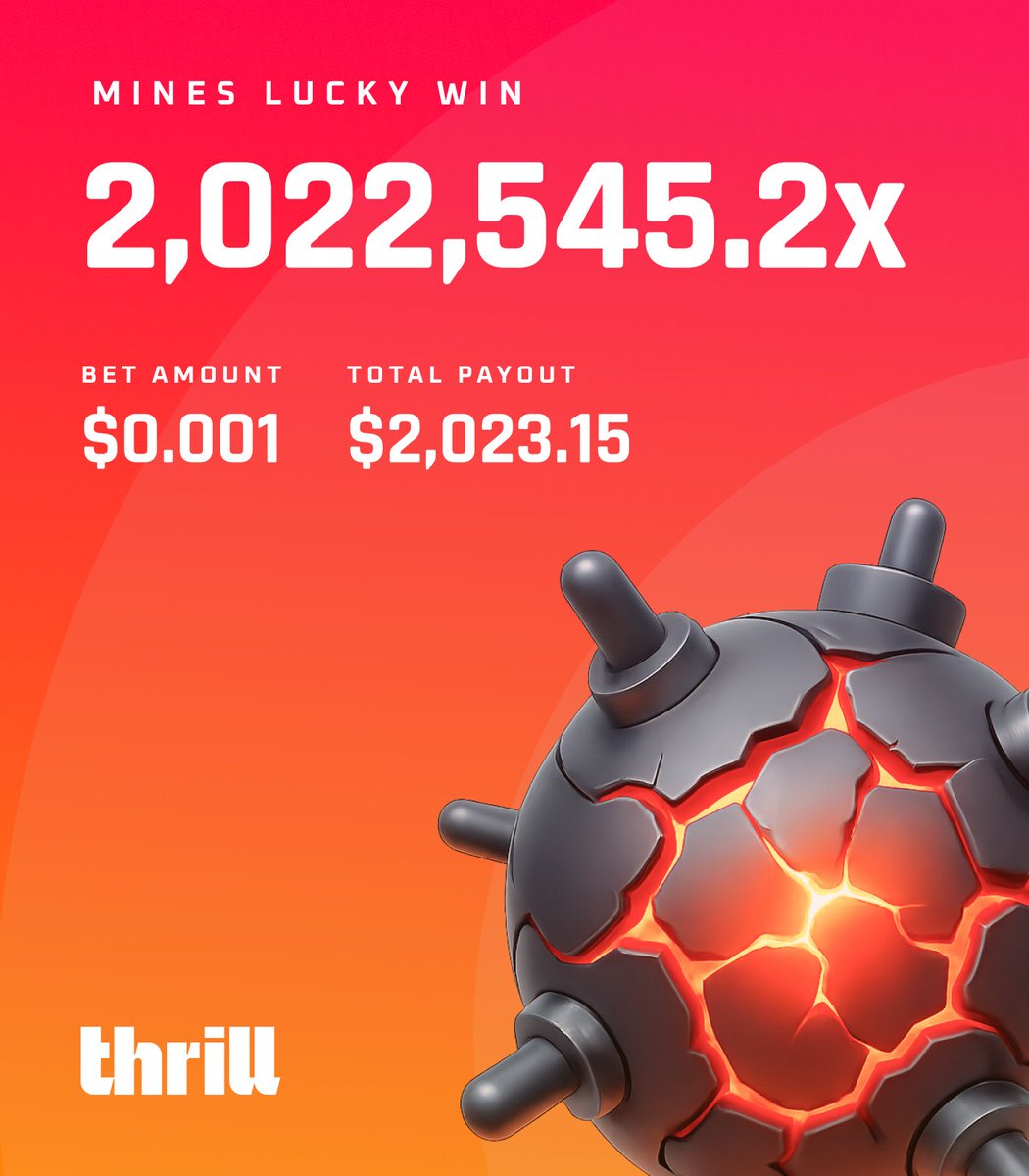 Thrill's "monster multiplier" on Mines, quantity unspecified.
