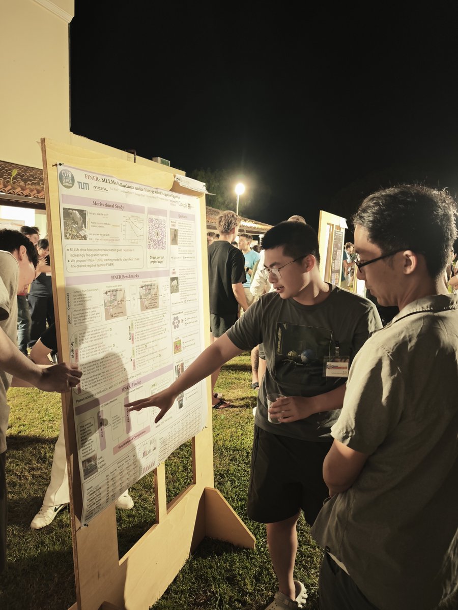RuiXiao99's tweet photo. Happy to have presented our work "FINER: MLLMs Hallucinate under Fine-grained Negative Queries" at #CVPR2026  as an oral (award candidate) and at #ICVSS2026
[Paper]: https://t.co/6z2H6W2mDw
[Code]: https://t.co/l5t6Vxq30H https://t.co/vJTiYouwgr