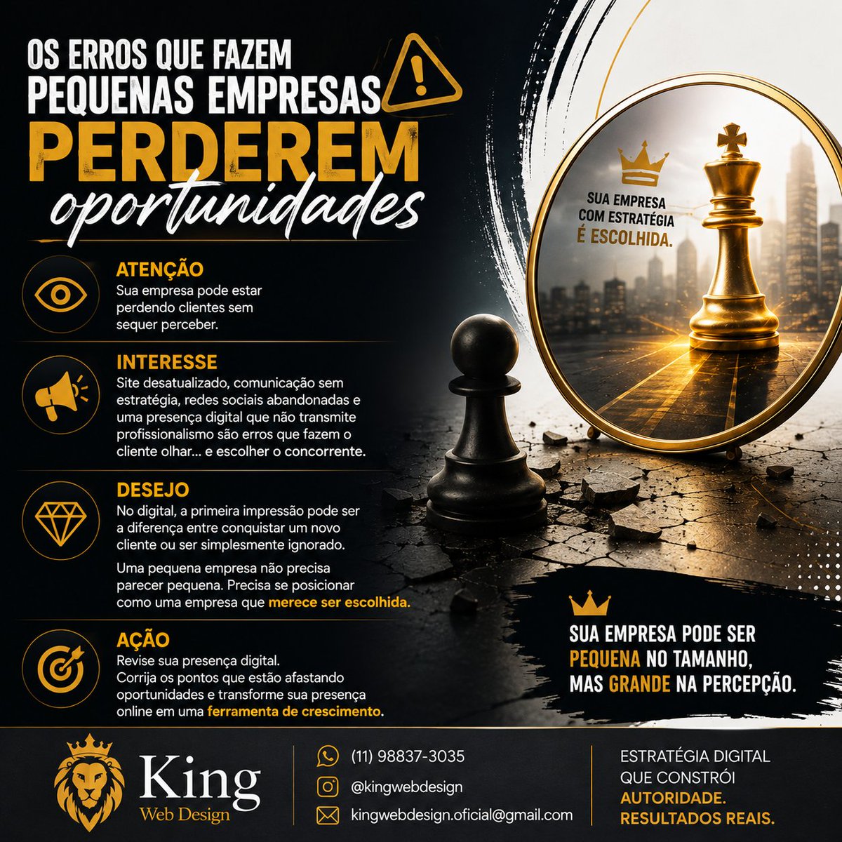 kingwebdesign20's tweet photo. Seu cliente não compara apenas preços. Ele compara sinais de confiança. No digital, uma presença profissional pode ser o detalhe que faz sua empresa sair da lista de opções e entrar na lista de escolhas.

#MarketingDigital #KingWebDesign #Branding https://t.co/x9rQRrDH0K