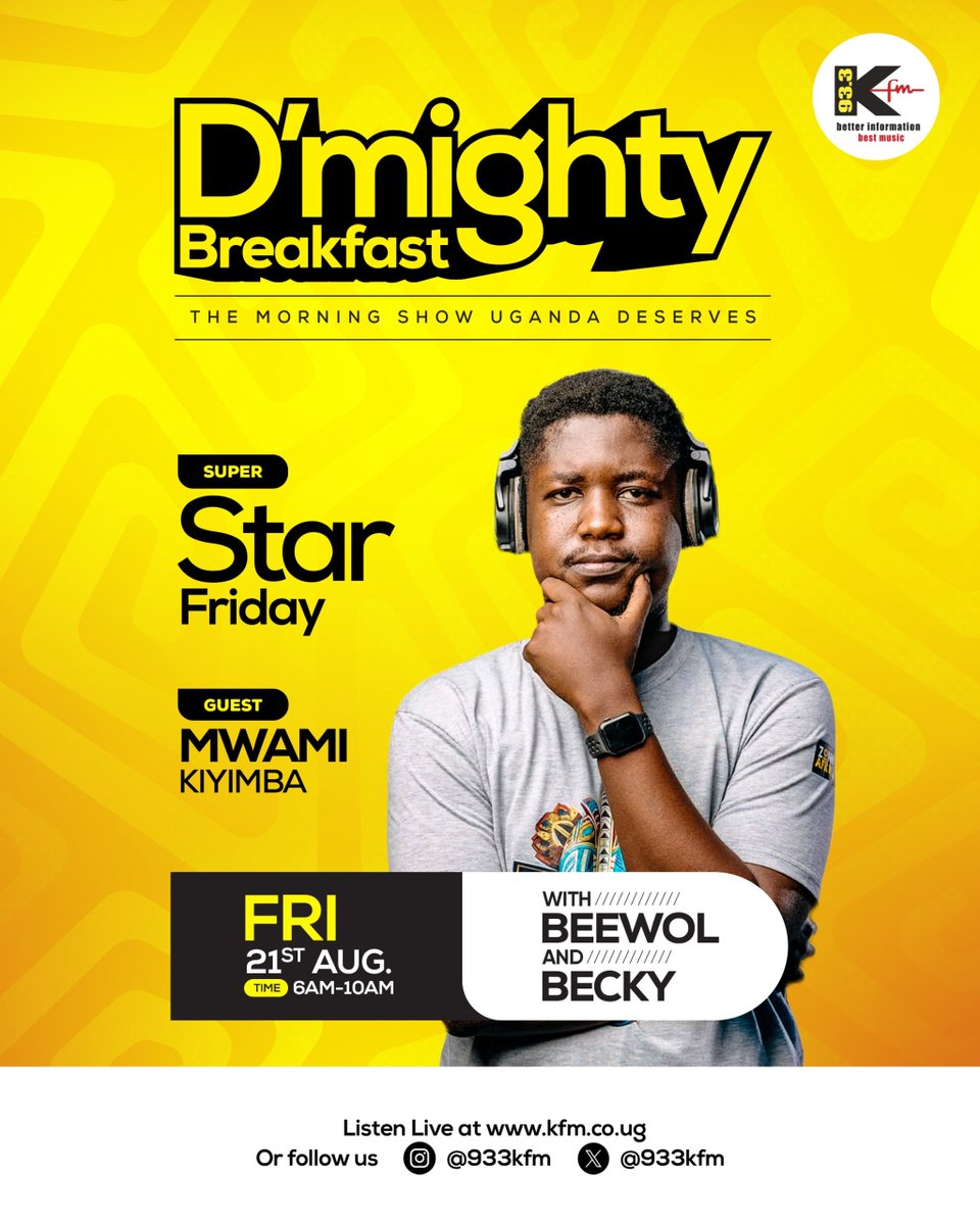933kfm's tweet photo. Tomorrow’s #DMightybreakfast just got a whole lot more interesting! 👀🔥 Mwami Kiyimba is pulling up live.

#SuperStarFriday https://t.co/Nx4uyCl8VJ