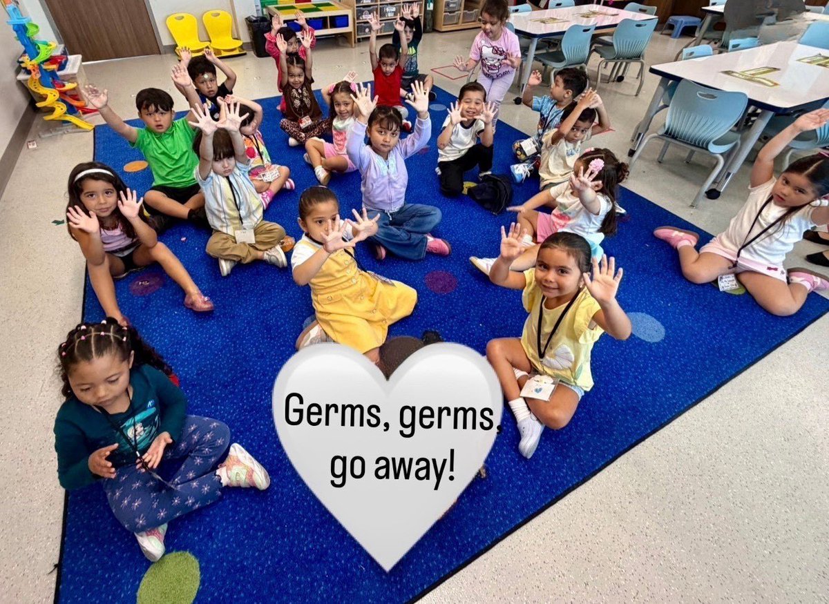 Dschnaibli's tweet photo. 🧼✨ Germs, germs, go away! ✨🧼
We used glitter to show how germs can travel from hand to hand and how soap, water, and a good scrub make them disappear! 🫧👐💦 @HumbleISD_LLE @HumbleISD_PREK @HumbleISD https://t.co/NoSJM8NMHu