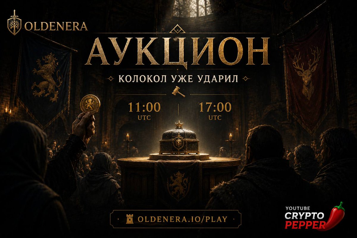 crypto__pepper's tweet photo. 🏰 АУКЦИОН ОТКРЫЛСЯ

Дважды в день бьёт колокол — и на час открываются торги.

Редкие твари, артефакты и полководцы появляются на помосте, а забирает их тот, кто не отступил последним.

Платишь золотом. Удар молотка — и лут твой. 🔨

⏰ 11:00 и 17:00 UTC

🏰 ЗАЛЕТЕТЬ НА АУКЦИОН 🔗https://t.co/TG8ZHwKiqm
 
🎥 А больше игровых и крипто-разборов — на YouTube Крипто Перца 🌶️⁠ https://t.co/BvKpDM7xbj