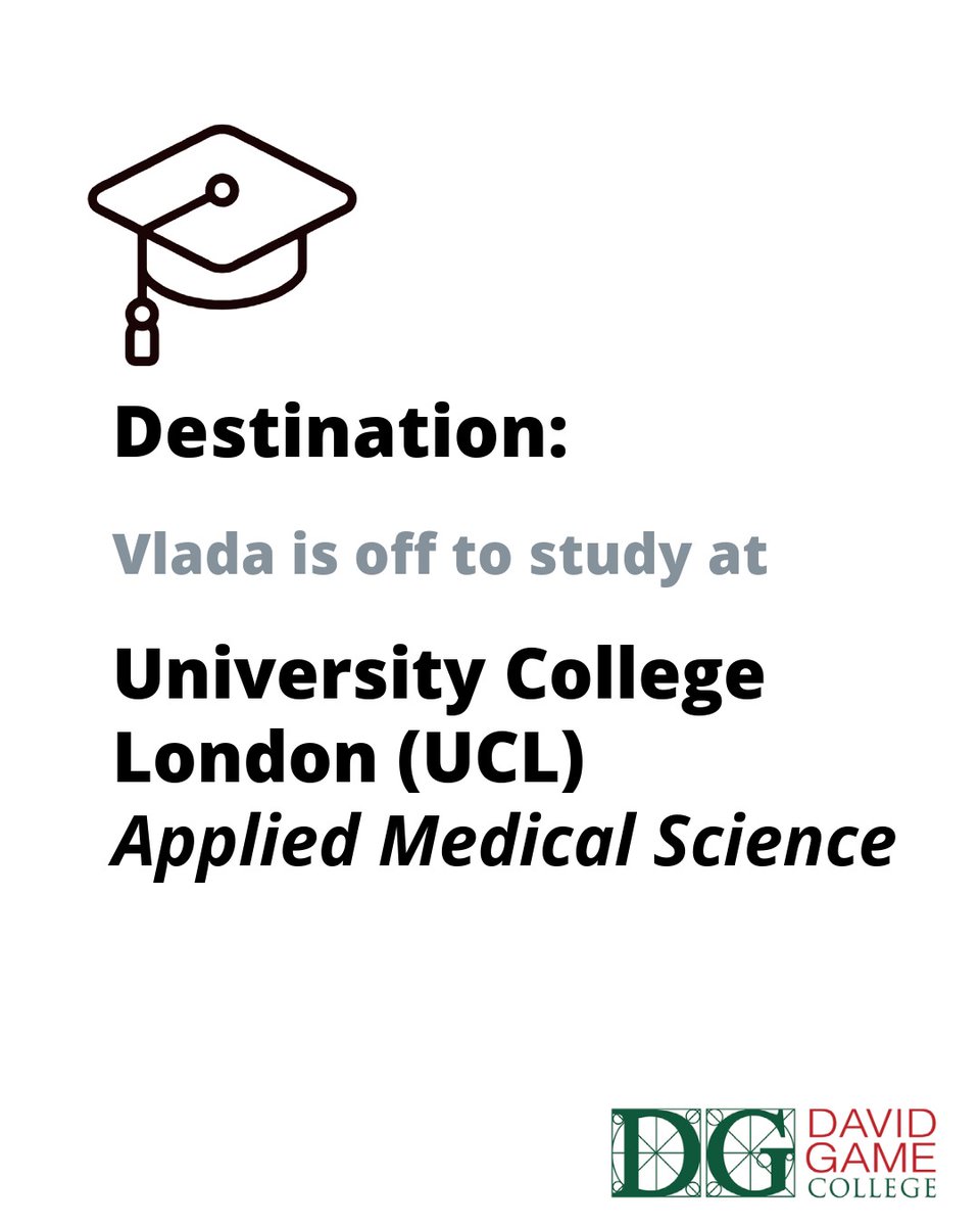 DavidGame's tweet photo. 🎓 From David Game College to UCL! 🧬✨

We’re delighted to celebrate Vlada, who is heading to University College London (UCL) to study Applied Medical Sciences! 🎉

Congratulations, Vlada! 👏
.
.
.
.
.
#DavidGameCollege #UniversityDestinations #UCL #UniversityCollegeLondon https://t.co/PPf87JKIkm