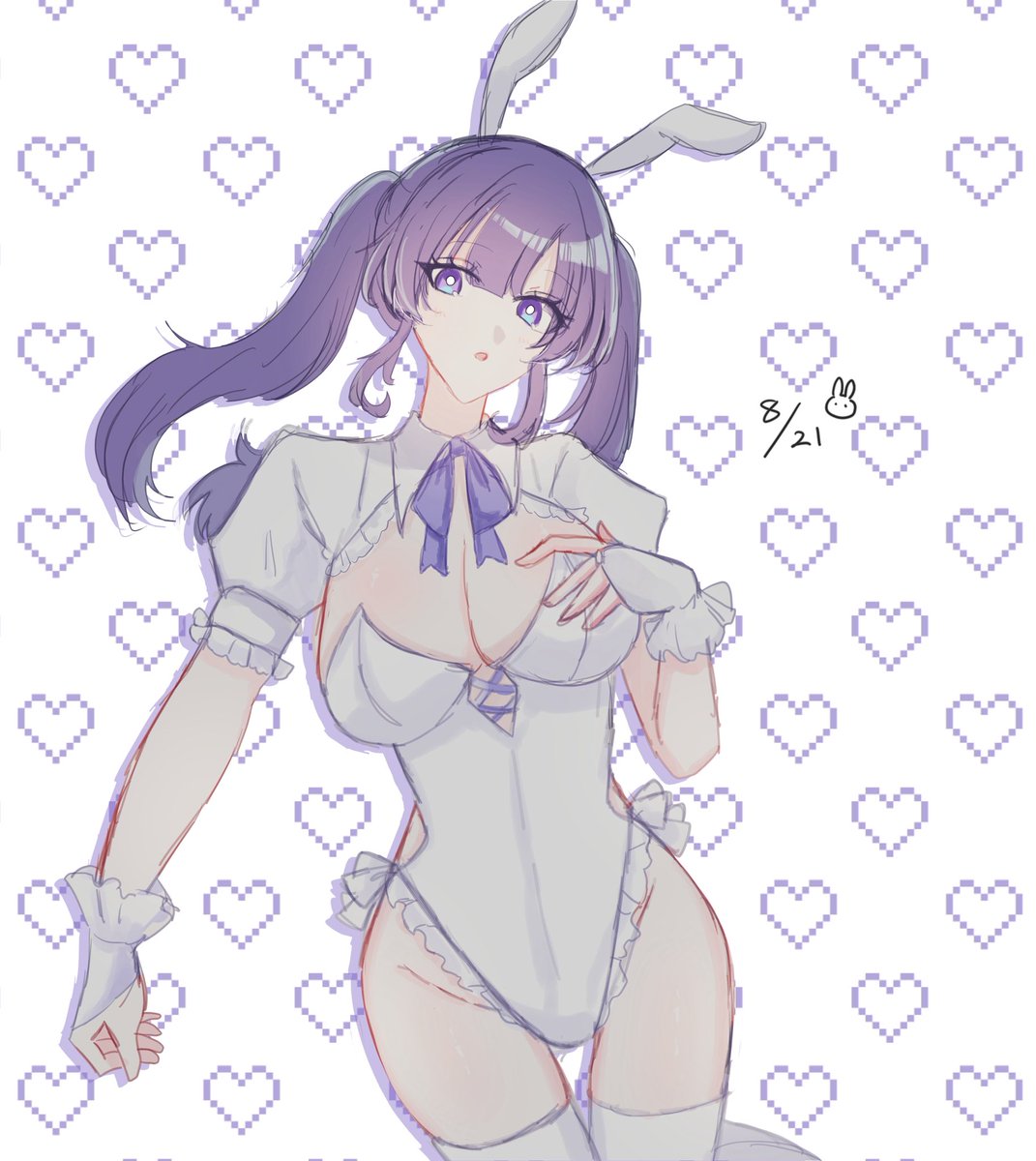 S_nok24's tweet photo. 自OC👯‍♀️（8月って合法的にバニーガール描いて良い日が2日あるから大好き） https://t.co/5TQXJROQW8