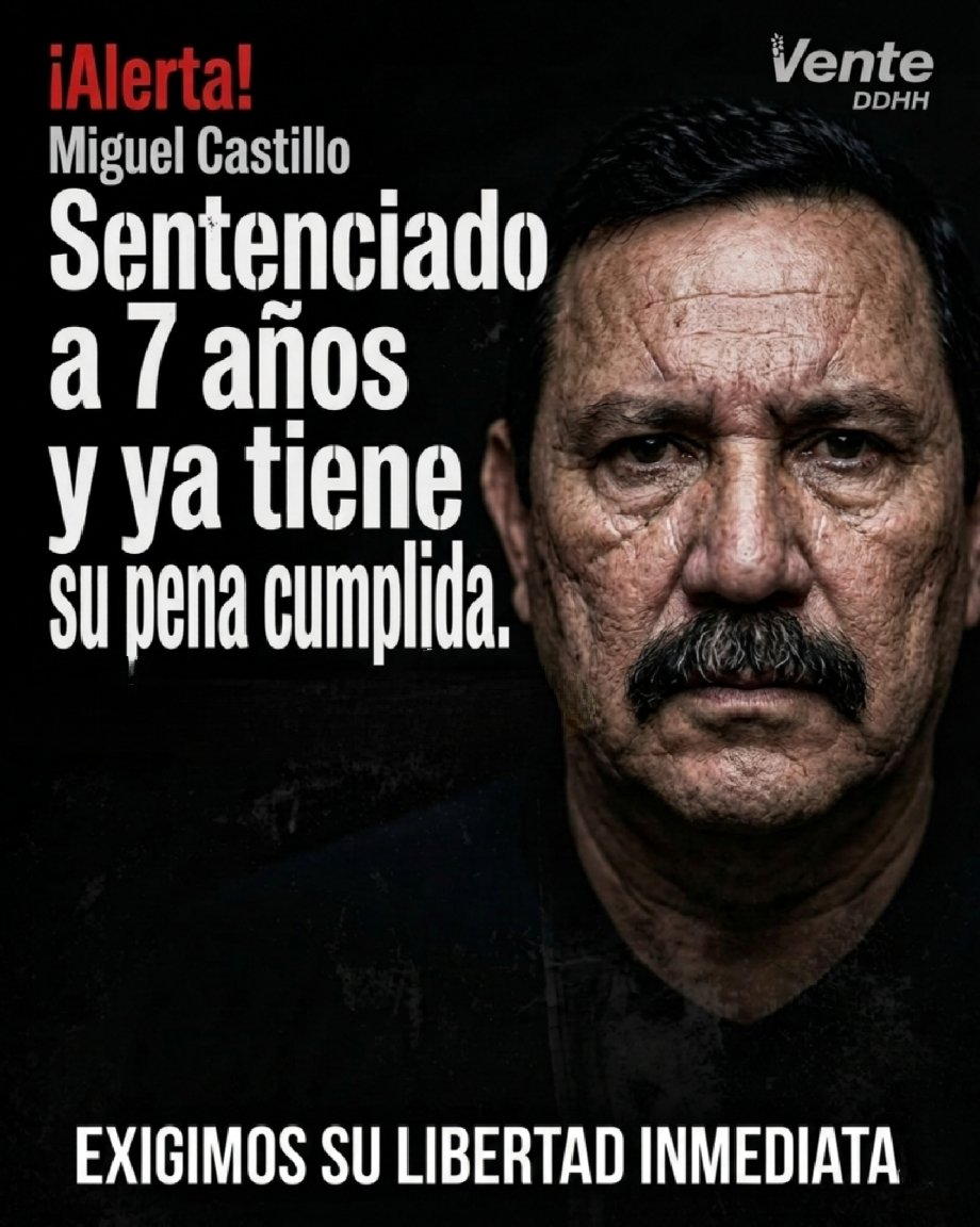 VenteDDHH's tweet photo. El es el Cnel. Miguel Castillo Cedeño, de 72 años, preso político militar detenido el 21/06/19. Fue acusado por instigación a la rebelión y sentenciado a 7 años. 

A pesar de haber cumplido su pena completa, Castillo permanece recluido en Ramo Verde.

No sólo ha sido una prisión injusta, sino que además permanece encerrado y se le siguen vulnerando sus derechos. 

Exigimos libertad para Miguel Castillo y todos los presos políticos civiles y militares. 

#QueSeanTodos