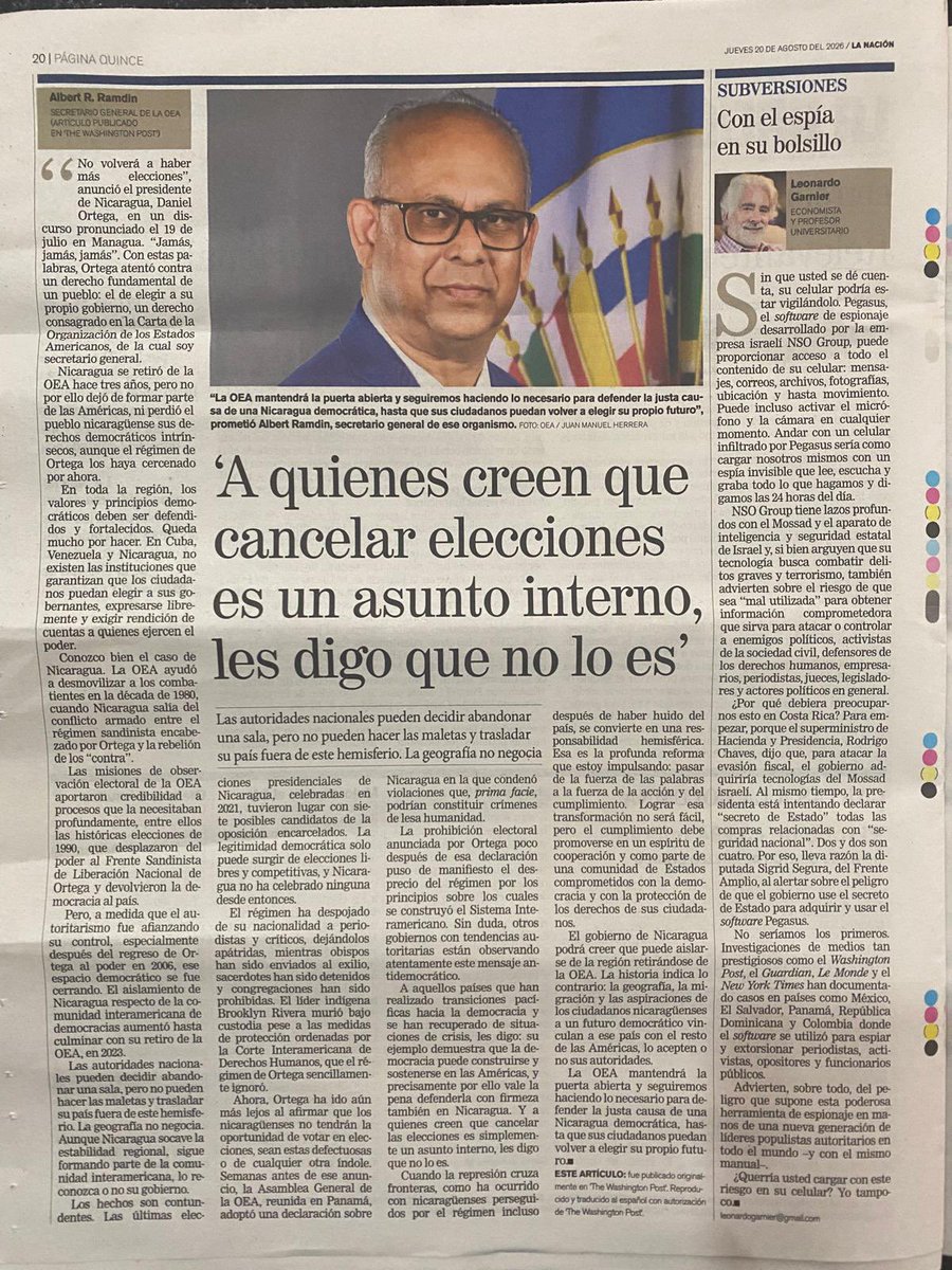 alitomorenoc's tweet photo. El Secretario General de la @OEA_oficial, Albert Ramdin (@SG_OEA_OAS), lanzó una advertencia que México debe escuchar. En Nicaragua, el régimen del dictador Daniel Ortega ha cerrado el espacio democrático, cancelado elecciones competitivas y perseguido a quienes se atreven a enfrentarlo. Ramdin lo plantea con claridad. Destruir la democracia y quitarle a un pueblo su derecho a elegir no puede justificarse como un asunto interno.

Para eso existen los organismos multilaterales, para observar, señalar y actuar cuando las libertades y las instituciones democráticas están bajo amenaza. Los ojos de la comunidad internacional también están puestos en México y observan el deterioro de los contrapesos, el debilitamiento de instituciones y la concentración de poder impulsada por MORENA. La destrucción del régimen democrático mexicano ya genera preocupación fuera de nuestras fronteras.

Desde el PRI vamos a enfrentar cada intento de consolidar una dictadura en México. Defender elecciones libres, instituciones independientes y una oposición capaz de competir es defender el derecho de los mexicanos a decidir su futuro. México merece democracia, libertades y un gobierno al que nadie le tenga miedo.