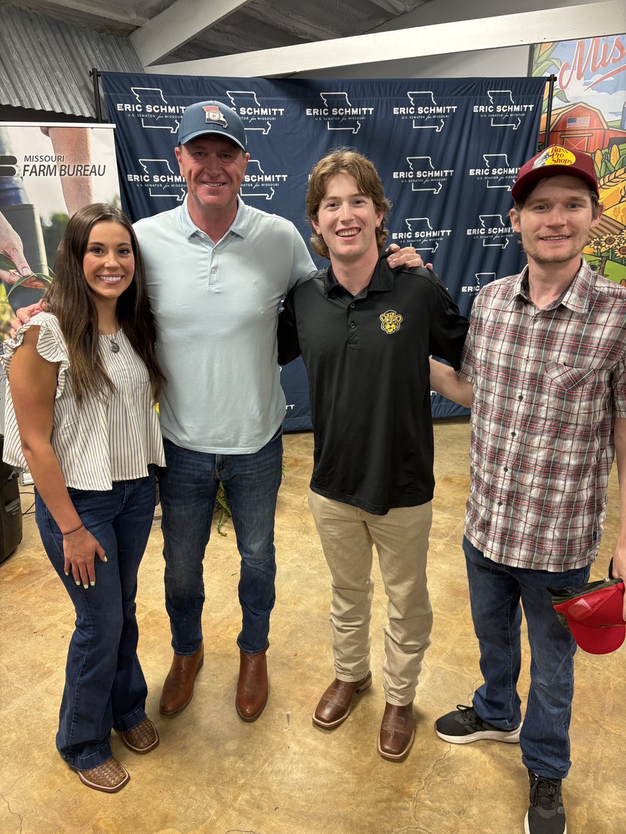 MakenzieSF's tweet photo. Last night I attended the Missouri State Fair with Mizzou’s very own TPUSA Chapter President, @natevasss, and Club America’s STL Field Rep, @NTodisman! 

We connected with so many incredible leaders from across Missouri and got to hear from Senator Eric Schmitt! 

Proud to be from the Show-Me State and proud to be representing @TPUSA! 🌾🇺🇸