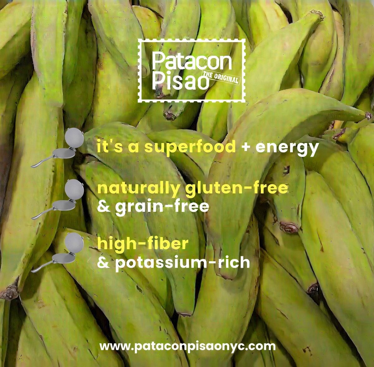 PataconPisaoNYC's tweet photo. Green plantain isn’t just delicious — it’s our “chip”.
✨ it’s a superfood + energy
🌱 naturally gluten-free & grain-free
💪 high-fiber & potassium-rich
Freshly Peeled. Freshly Smashed. Human Made.
📍https://t.co/QPWOsW7Z8W https://t.co/3NwW54Aqtm