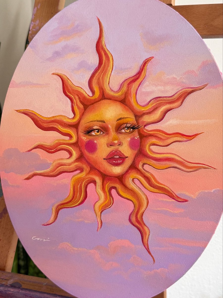 sincerelyart's tweet photo. “The Sun” oil on canvas 🌞 https://t.co/IV7WCTGyM1