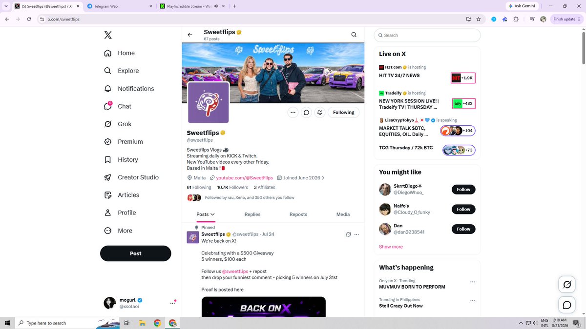 xsolaoi's tweet photo. @sweetflips @MariaSweetflips always here to support! followed you both, fam @MariaSweetflips @sweetflips 

retweeted + liked, also joined the telegram channel! manifesting my first sweet win from youuu AAAAA 

tags: @degenggs @4ashenn https://t.co/CDZFrYPTvp