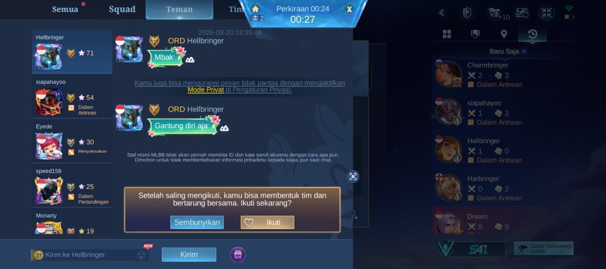 Pandaisme96's tweet photo. Cuma karena kalah kena comeback harus banget gitu nyuruh orang gantung diri? Se toxic ini sekarang playernya ya. Bayangin kalo yang dia giniian masih anak anak

@Mplidofficial @basemole @MobileLegendOL https://t.co/2sQxVSgkny