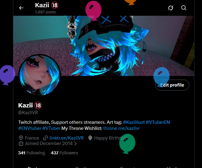 KaziiVR's tweet photo. Its Ballon time again?! it goes so fast! And well ... FUCK im getting older and older! 😭But Happy birthday to me ig ... https://t.co/h1QnTwOsJY