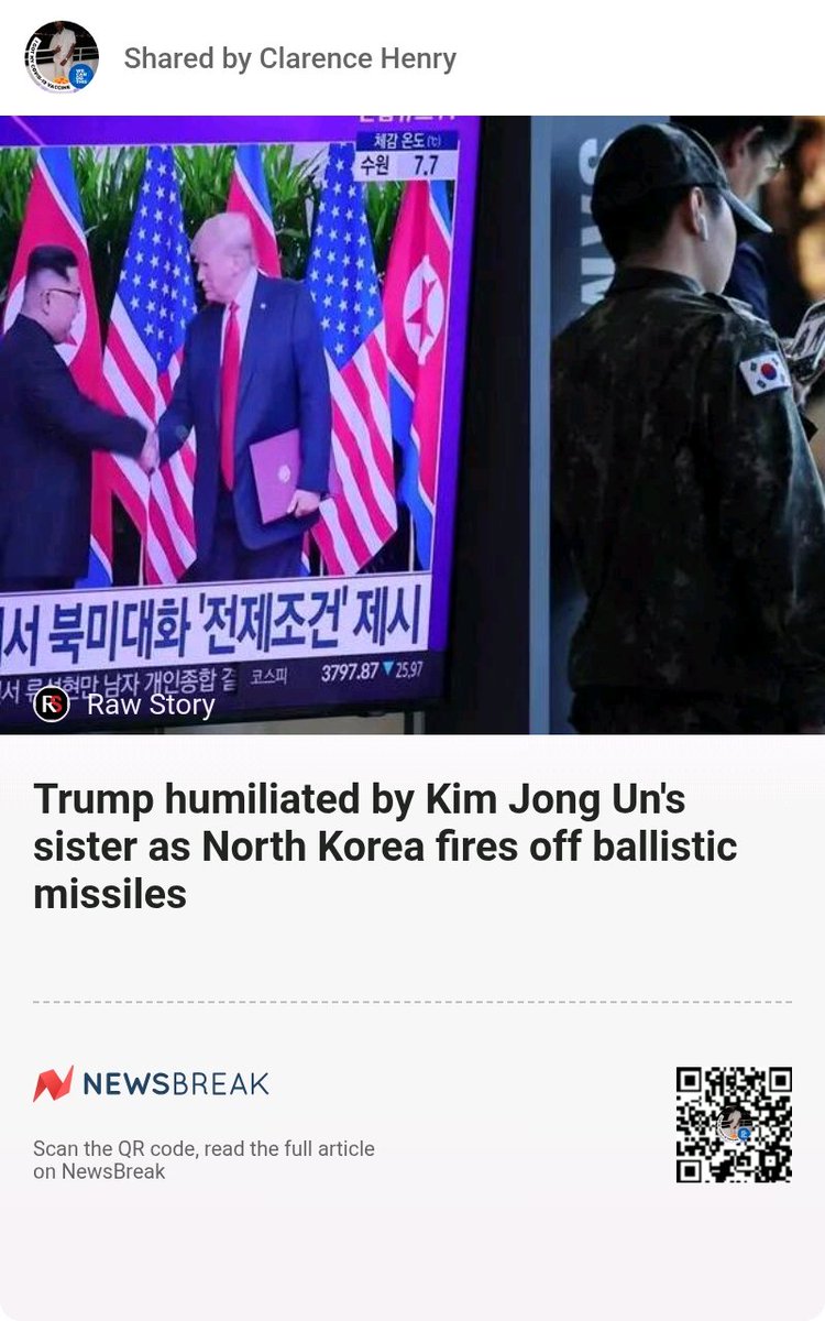 Randyluv5's tweet photo. Trump humiliated by Kim Jong Un's sister as North Korea fires off ballistic missiles #KimJong-un #NorthKorea #DonaldTrump #SouthKorea
https://t.co/FumWsNMeOL https://t.co/qchdbkzsdQ
