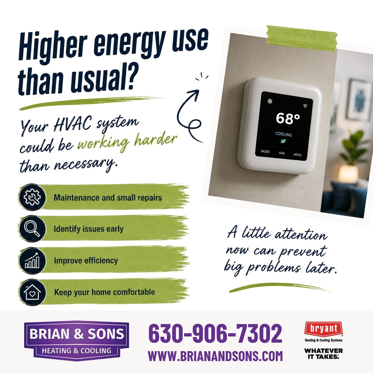HVAC_BrianSons's tweet photo. Higher energy use could mean your HVAC system is working harder than necessary. A little maintenance can go a long way.

#HVACMaintenance #EnergyEfficiency https://t.co/9vDaAZW7k3