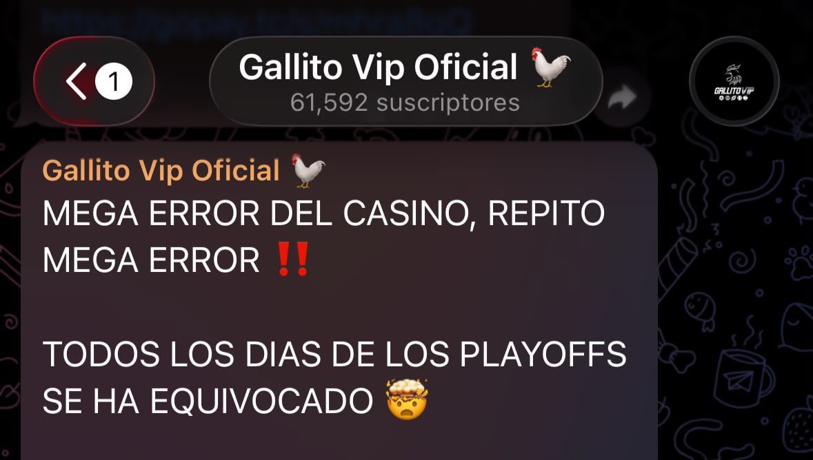 caspercappers's tweet photo. Gallito Vip⚠️ERROR DEL CASINO⚠️

¿Lo compartimos😈? Ustedes mandan🫡

Apóyenme con 100❤️🔄💬… https://t.co/N8k4h1mKZb