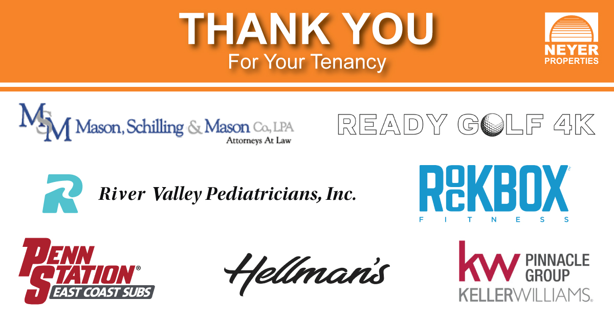 NeyerProperties's tweet photo. Neyer Properties would like to recognize all of our tenants with anniversaries in August. Thank you for your continued tenancy!

#TenantAppreciation #CRE @PennStationSubs @ReadyGolf4K https://t.co/GFhyux8bNw