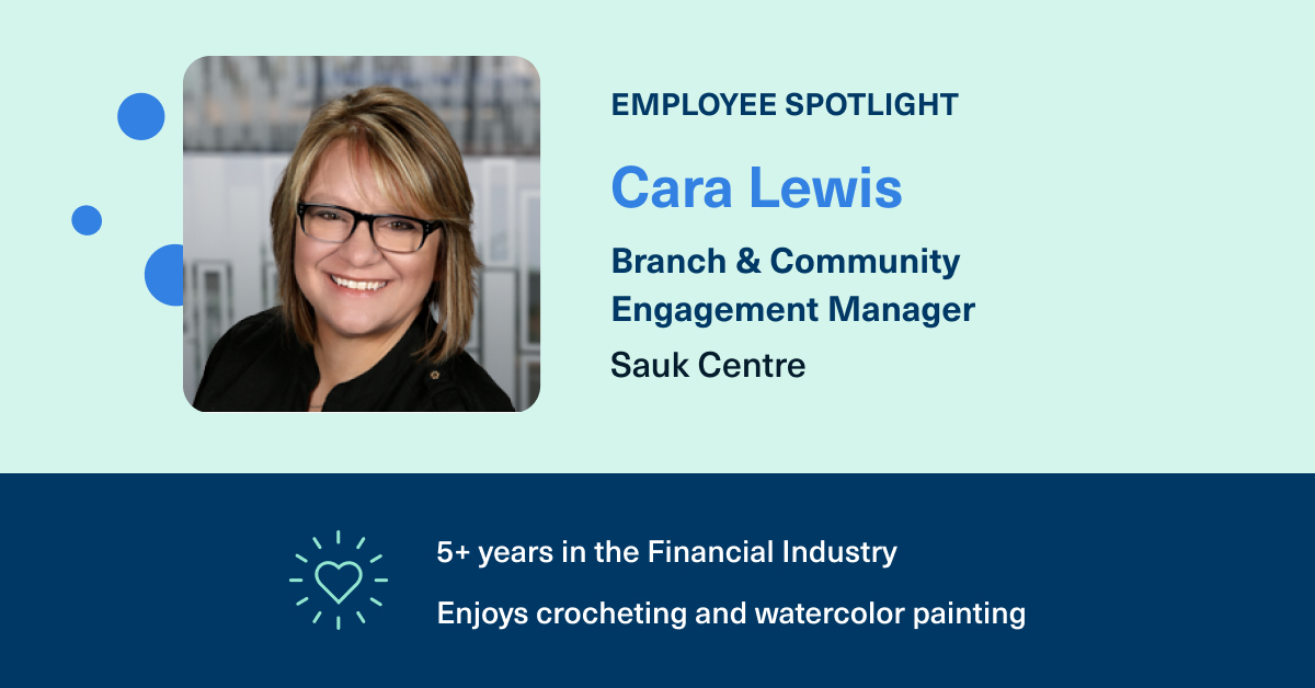 CU1forAll's tweet photo. August Employee Spotlight! Branch and Community Engagement Manager, Cara Lewis.

Cara was originally a teacher and then worked as the General Manager for the Palmer House Hotel, Restaurant & Pub in Sauk Centre before entering the credit union world in 2021. She is passionate about her community and serves as a board member for the Sauk Centere Area Chamber, the Artify Board, a member of Rotary, and a Deacon at Birch Hills Community Church.

We are lucky to have a team member like Cara!