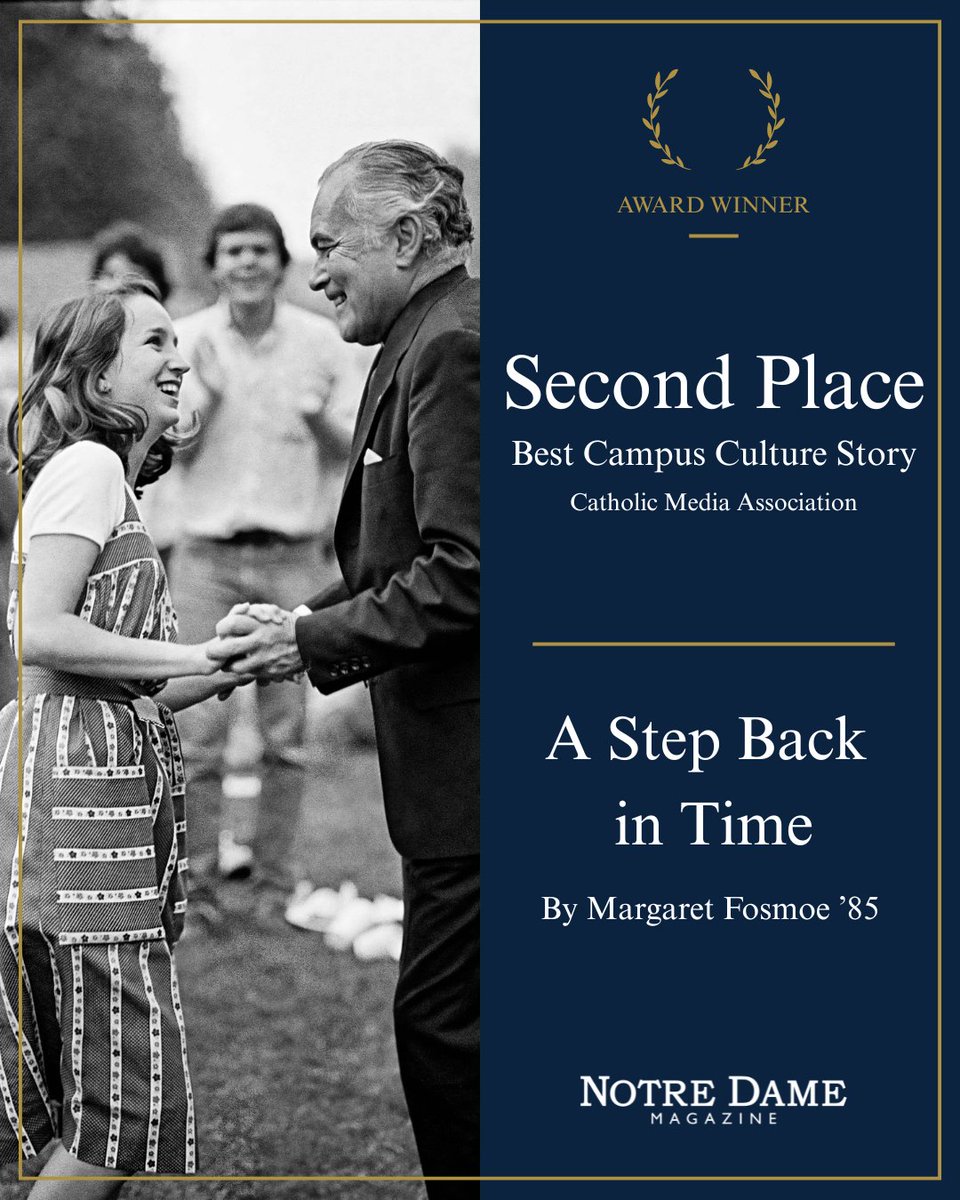 ndmagazine's tweet photo. A Step Back in Time” has been recognized with a second place award for Best Mission Driven Story by Catholic Media Association.

Congratulations to Margaret!

Read the story: https://t.co/Z2MQBdG6D3 https://t.co/VjtiAP2jlN