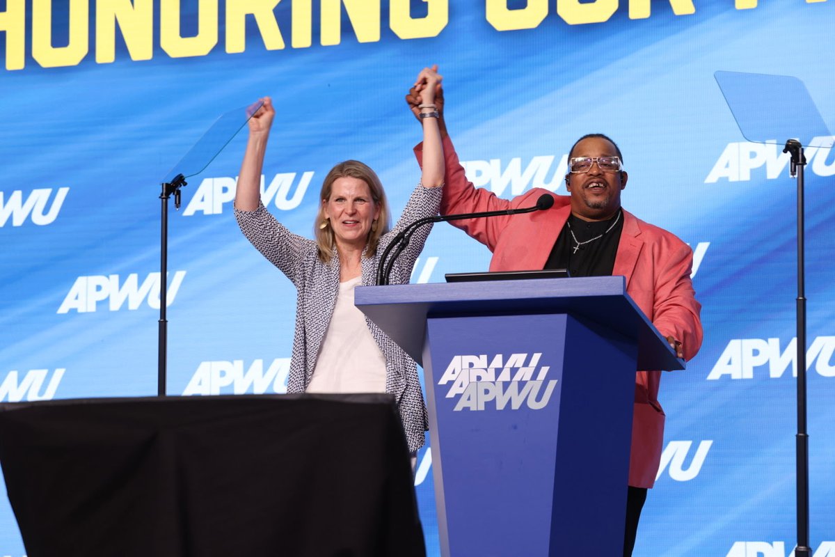 LizShuler's tweet photo. Our democracy depends on working people being able to make their voices heard and @APWUnational members are the backbone of making vote-by-mail work. From protecting our right to vote to organizing thousands of new members, APWU knows what it means to deliver for working people. https://t.co/gMpm5Ykv0X