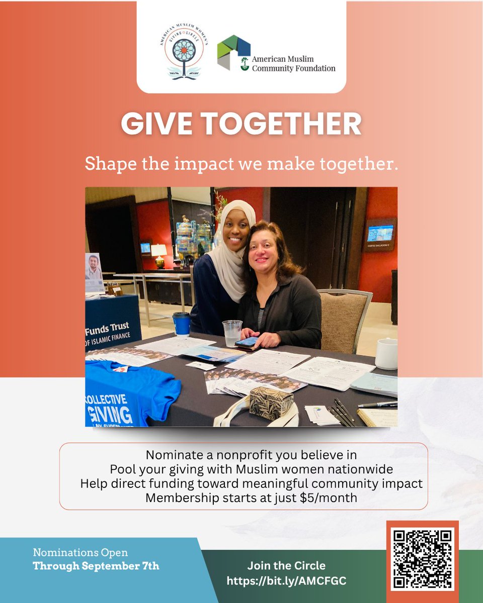 AMuslimCF's tweet photo. 💜What happens when women give together?
📅Nominations close September 7
➡️ Join + nominate: https://t.co/muKfGstIy7

#AMCF #WomensGivingCircle #CollectiveGiving #CollectiveImpact #MuslimPhilanthropy #WomenInPhilanthropy https://t.co/nTZL1UfU88