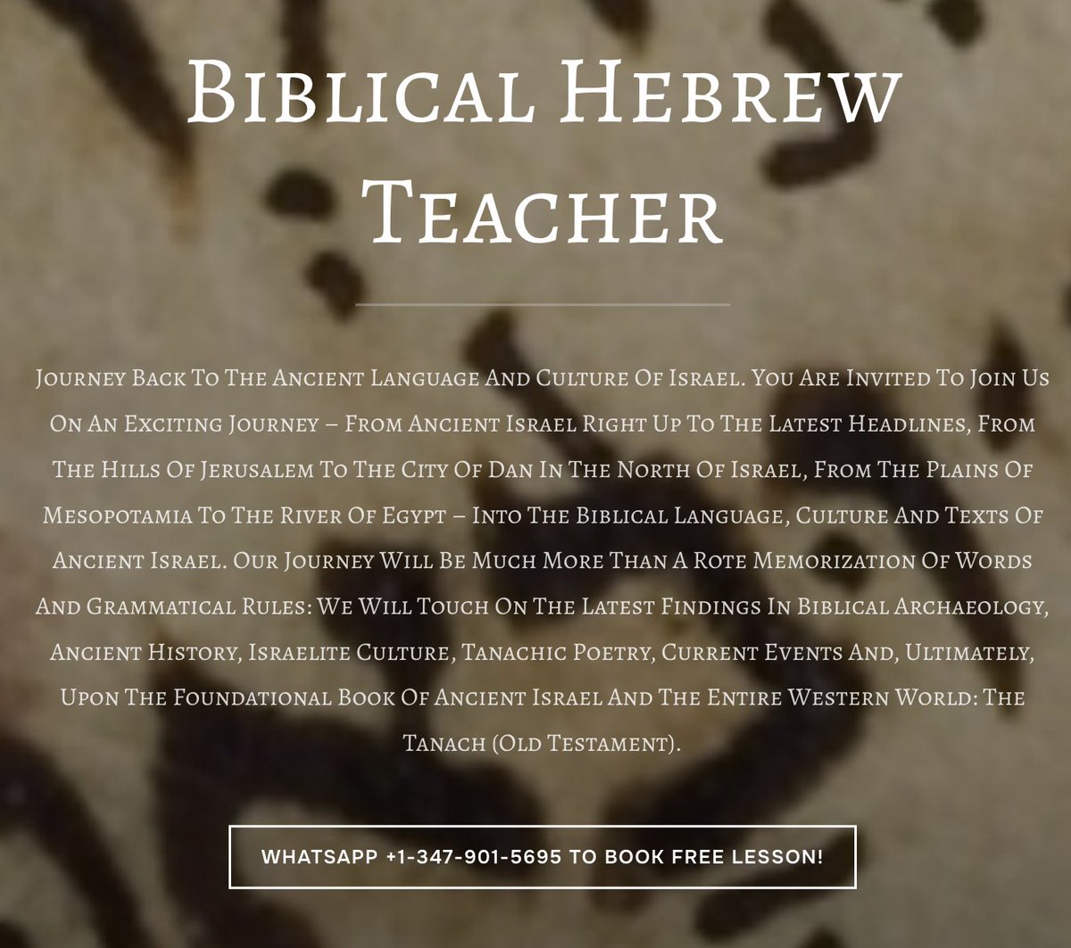 WAQKaraites's tweet photo. READ AND UNDERSTAND THE HEBREW BIBLE IN ITS ORIGINAL LANGUAGE!
https://t.co/MBnY48eD5H

✅ OVER 30 YEARS OF TEACHING PEOPLE JUST LIKE YOU TO UNDERSTAND THE HEBREW BIBLE IN THE ORIGINAL HEBREW!

BOOK YOUR FREE INTRODUCTORY LESSON NOW

➠ TEXT US ON WHATSAPP: +1-347-901-5695 https://t.co/bi3lf3wb6F