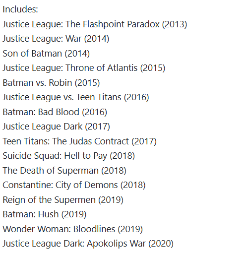 minaridrive's tweet photo. DC Animated Movie Universe (New-52 Collection!)

- Includes 4K REMUX (Selected Films), 1080P REMUX and Standard 1080P (Less than 1.5GB each film)

- Audio and Subtitles are available in English, some releases has Multi-Subs and Audio

Enjoy! https://t.co/e1KNMhh2Jq