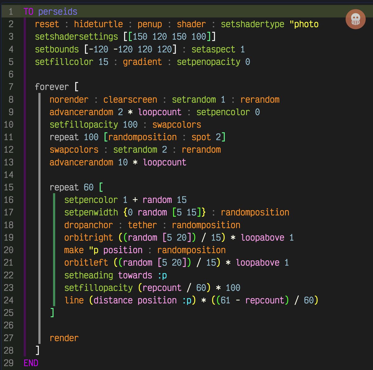 TurtleSpaces's tweet photo. turtleSpaces has both text and blocks representations https://t.co/O0ihytWa6Y