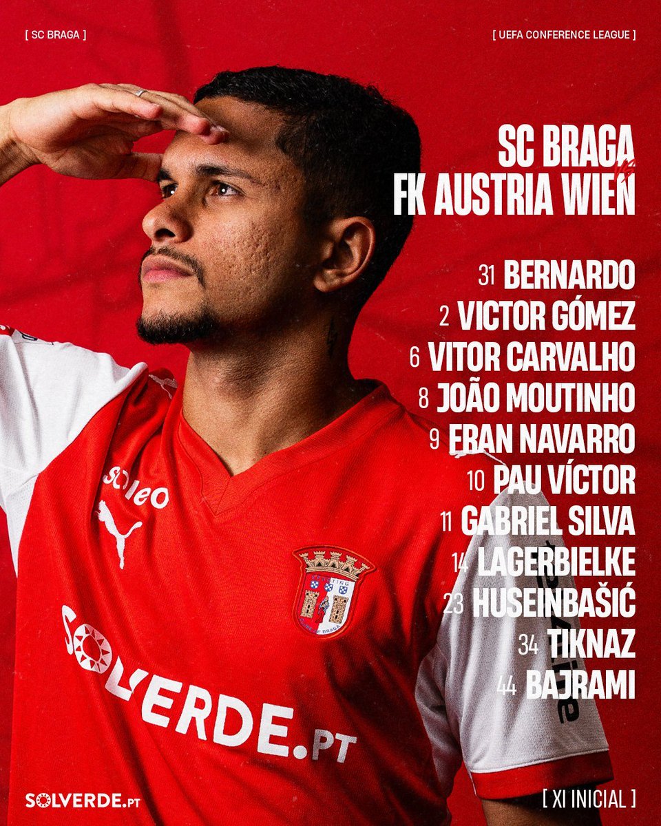 Sacir's tweet photo. ⚽️ MATCHDAY ⚽️
🇵🇹 SC Braga 🆚 FK Austria Wien 🇦🇹
🏆 UEFA Conference League, season 2026/27
📌 Play-off, Game 1
🏟️ Estádio Municipal de Braga, Braga
📆 20th August 2026
⌚️ 8pm (UKT) / 21:00 (CET)
📺 Arena Premium 5 / CBS Sports
🌤 21°C
🗣 Ishmael Barbara 🇲🇹
📲 #SCBFAK #UECL https://t.co/1JMmfGiowG