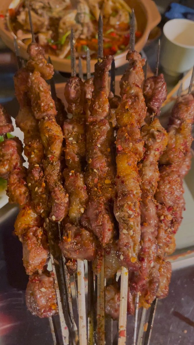 SloanAlbert3's tweet photo. Craving authentic street food This crispy skewered grilled meat with spicy cumin is my go-to late-night snack https://t.co/r3j4Lo6UwZ