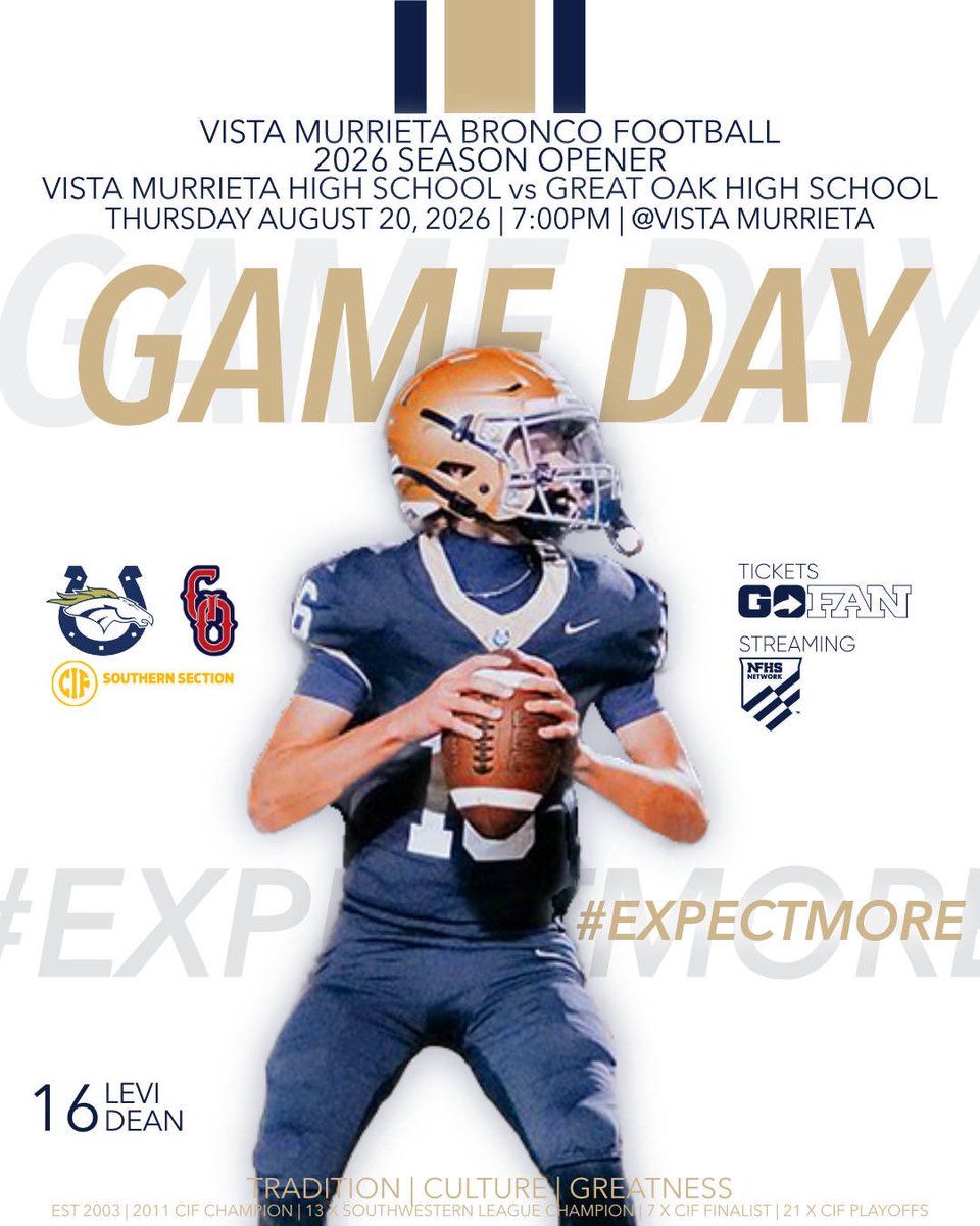vmhsfootball's tweet photo. ✌️ up… Let’s Get It!!! See you tonight #BroncoNation https://t.co/Xq01m2dV5o