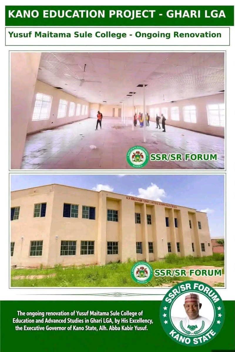 AREWAGENTLE2020's tweet photo. ONGOING TRANSFORMATION AT YUSUF MAITAMA SULE COLLEGE OF EDUCATION
#ssrsrupdate
#AbbaIsWorking https://t.co/nrPpkocer0
