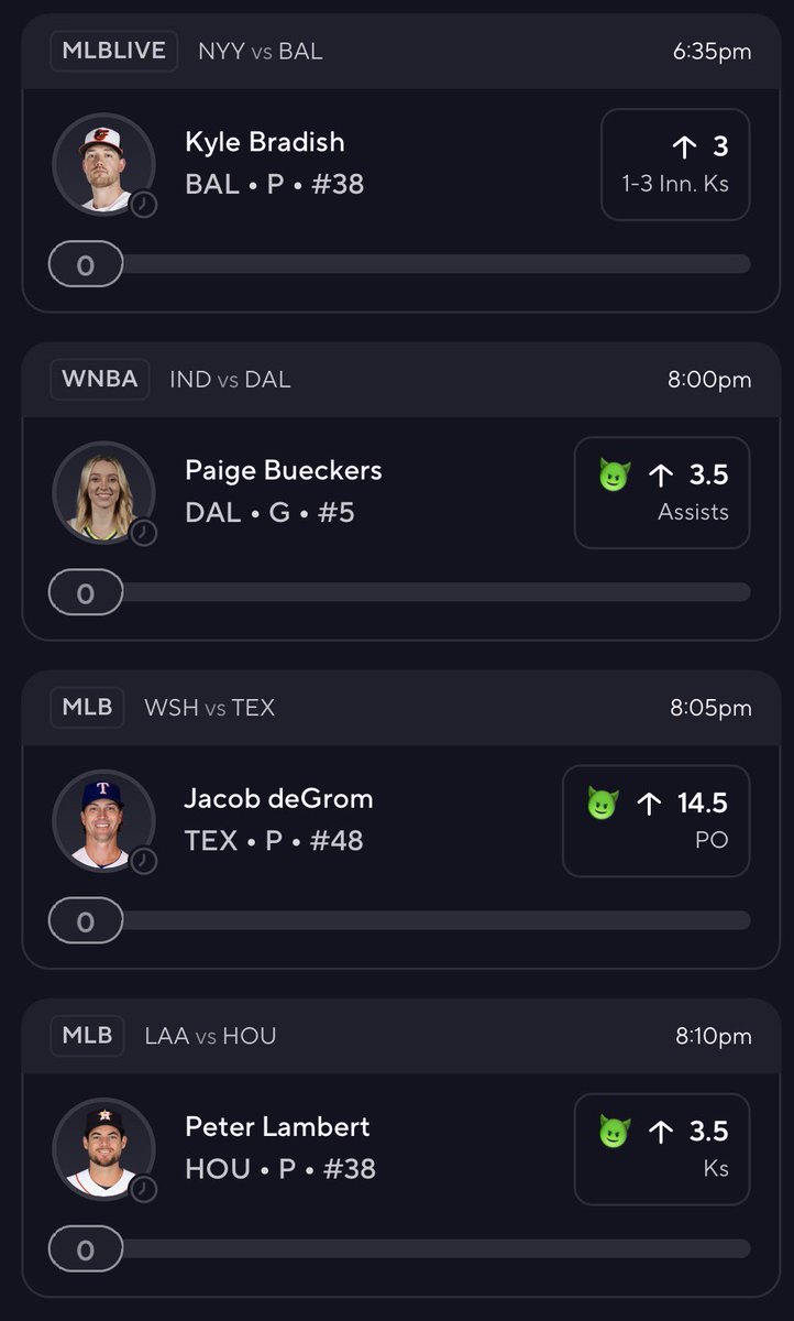 SirypDFS's tweet photo. Last slip for the later games.
#MLB #4MAN #prizepicks #underdog #GamblingX #GamblingTwitter https://t.co/VZSmHzquyA