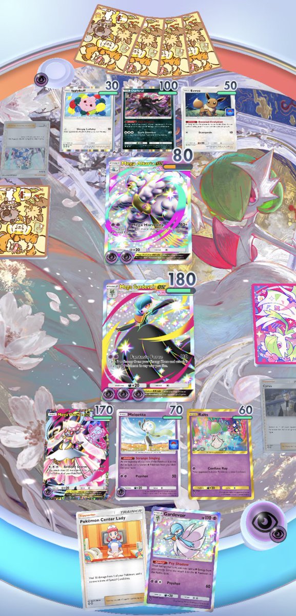emeraldknight77's tweet photo. Having fun with my finally acquired shiny mega Gardevoir 🖤🩵🥹 #pokemontcgpocket https://t.co/bKsqvenDF6