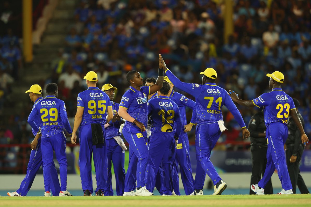 Barbados's tweet photo. The Barbados Tridents posted 177 for 5 and held firm in the field to defeat St Lucia Kings, 168 for 6, by nine runs. Two wins in a row now! 🏏🇧🇧
Congratulations, Tridents!
#VisitBarbados #LoveBarbados #CPL2026 #BarbadosTridents https://t.co/QFpqiQq7dL