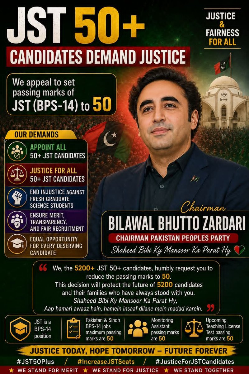 Bmkhan1136's tweet photo. @MediaCellPPP @BBhuttoZardari #AppointAll50plusJST

@BBhuttoZardari 
@BakhtawarBZ 
@AseefaBZ 
@MuradAliShahPPP 
@SindhCMHouse 
@MediaCellPPP
@SoomroJameel https://t.co/0xSK8kjMpZ
