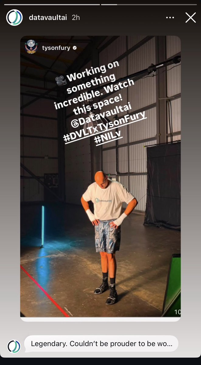 LateNightDD's tweet photo. Little steps here, little steps there
(F1, @NateX112756 latest post.)
They building something special.
Happy to be apart of it. @Tyson_Fury
@Datavault_ai #NILv https://t.co/FlEc4ZsbUG