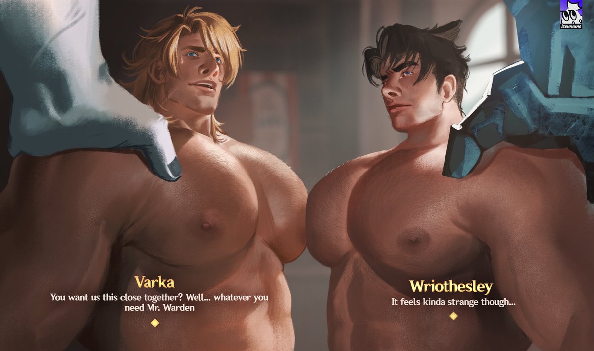 izeumane's tweet photo. #varka &amp; #wriothesley x glacial warden (part 2) https://t.co/7iUfm5hUBW