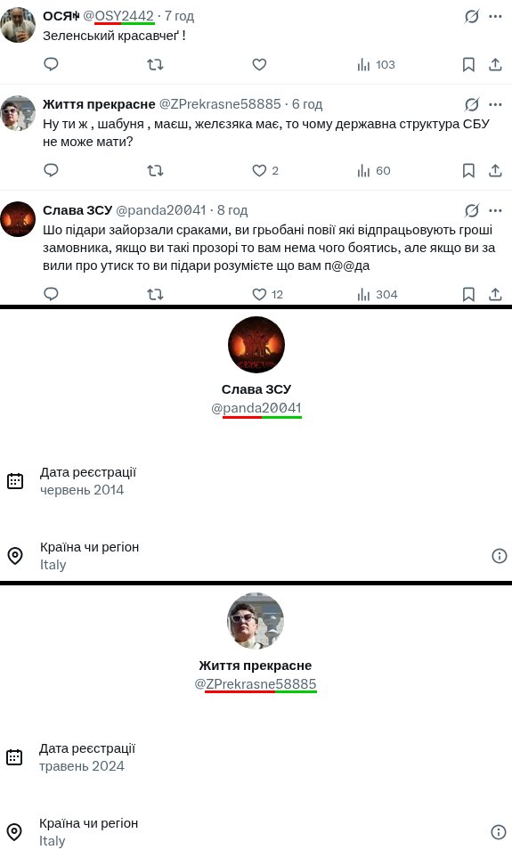 AGuyAboutToDie's tweet photo. @zer0corruption_ О, прикольно, знову боти з однаковим паттерном в нікнеймі, та італійськіми IP https://t.co/ax3kMdyk7a