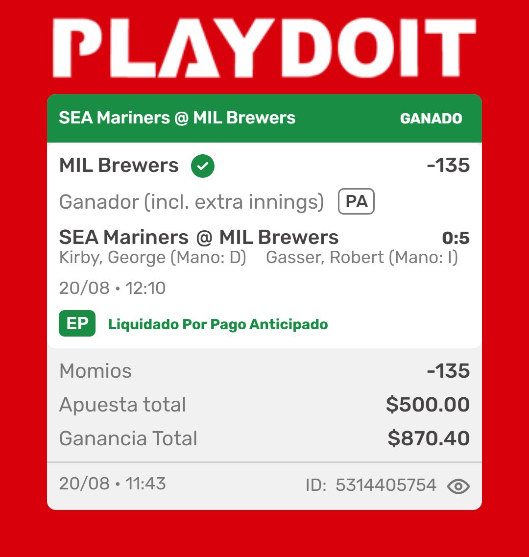 MikiPicks's tweet photo. Así de fácil cobramos en #MLB ⚾️ https://t.co/enlfOp13Zu