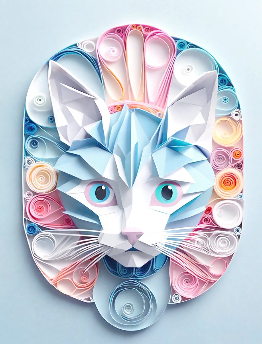 jamesoukpaseart's tweet photo. Just finished my tiny paper quilled cat brooch! The soft cream quills turned out so nicely—perfect little DIY accessory for my jacket today  #DIYCrafts #PaperQuilling， https://t.co/7nSjfMbufz