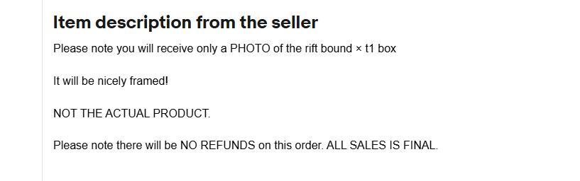 linsanitytcg's tweet photo. Scams on the T1 bundle already https://t.co/TlOyPtDYmT