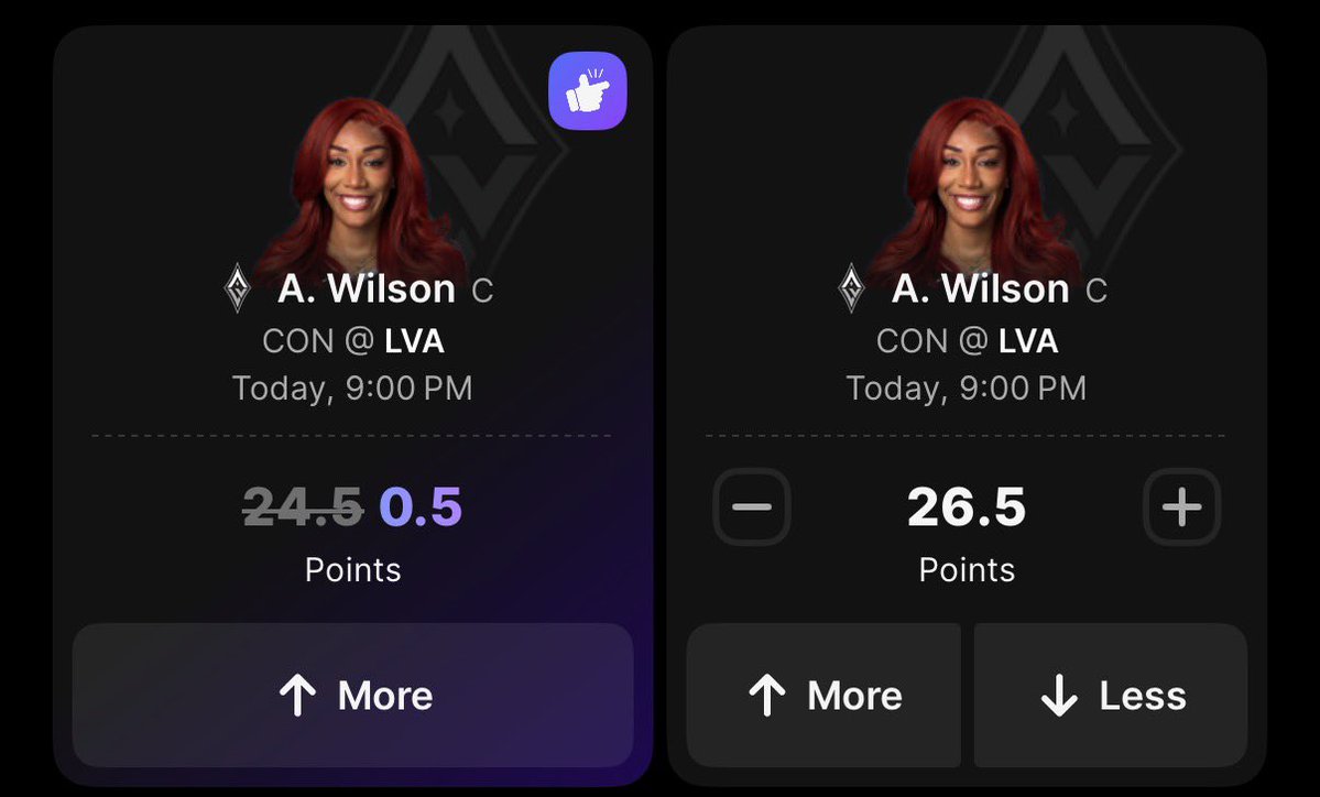 OhioTate's tweet photo. You can take A’ja Wilson more or less than 26.5 points on the @Pick6 app tonight

Or you can take their Gimme Play and choose more than 0.5 points 

Sign up here and receive $50 after playing just $5: https://t.co/ZwfKsoS5gT https://t.co/kWf4PFELGI