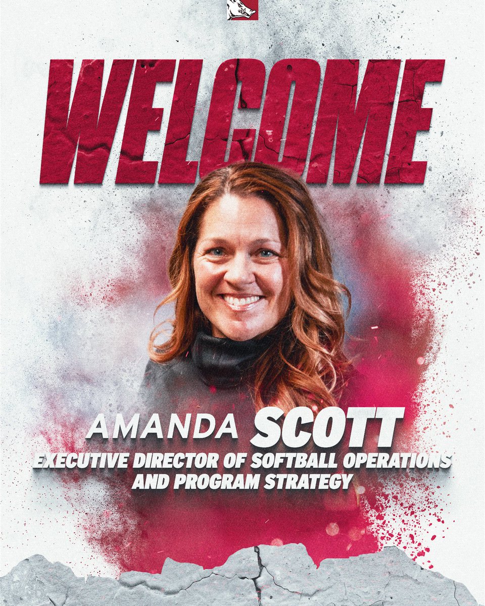 RazorbackSB's tweet photo. Strengthening the staff

Welcome to Arkansas, Amanda Scott! 🐗 https://t.co/xDy7fvPva5