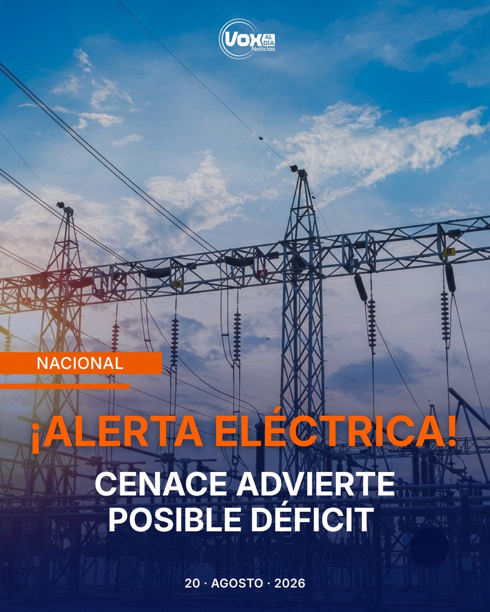 Voxaldia's tweet photo. CENACE proyecta un posible déficit de hasta 330,65 GWh en noviembre, equivalente a unos 450 MW de potencia faltante.

🚨 No significa que los apagones estén confirmados, pero sí alerta sobre un posible déficit durante el estiaje.

#VOXAlDía #ecuador #Electricity https://t.co/In9eSt3v1Y