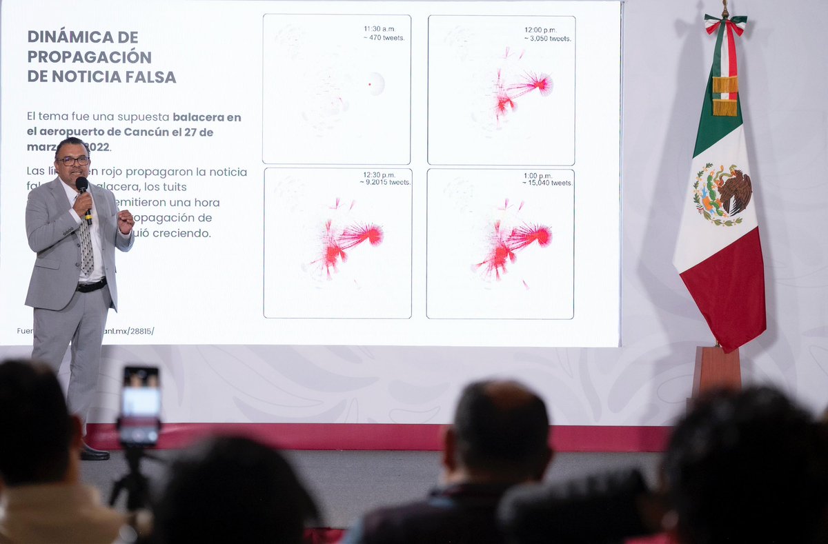LuisaAlcalde's tweet photo. En #DerechoDeRéplica el Dr. @carlosaugustojz dio una explicación técnica sobre la dinámica de propagación de noticias falsas. Y cómo se combate la infodemia en el mundo.

Como experto en el tema, mostró las formas en que se puede diferenciar entre el comportamiento humano y el de un robot.